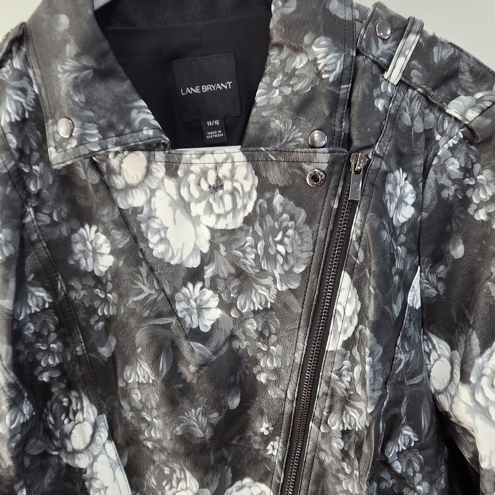 Lane Bryant Black Floral Women's Jacket - Picture 3 of 7